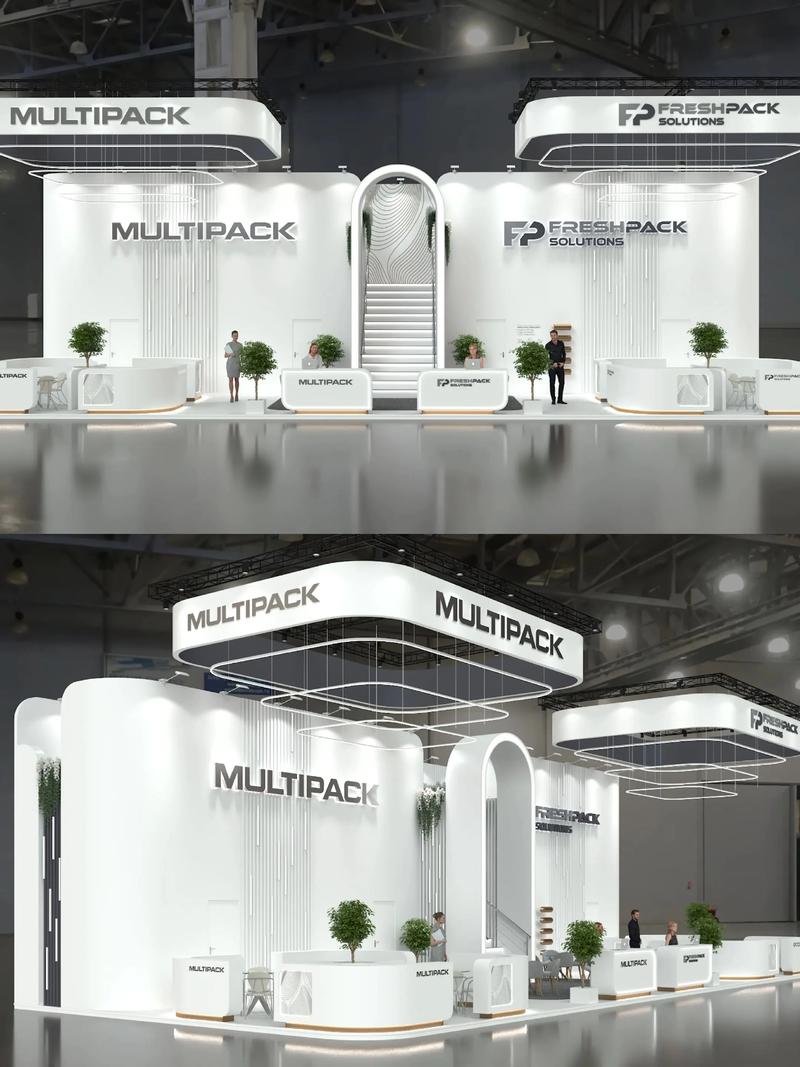 潔白的展覽會展臺設(shè)計策劃搭建效果圖欣賞